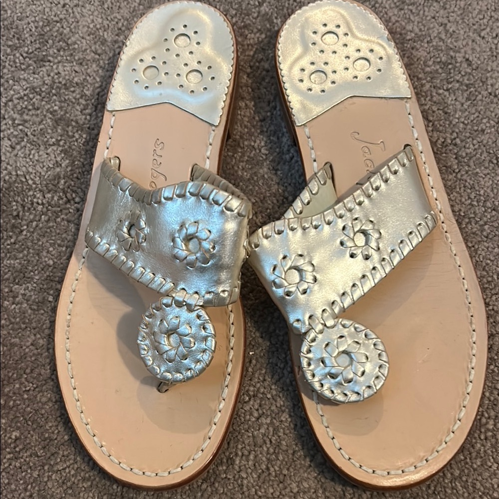 Jack Rogers Silver Sandals